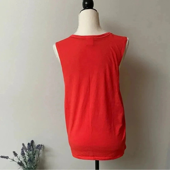 Nike Coral Red Racerback Tank Top Medium Block Logo Activewear Shirt - Picture 5 of 11